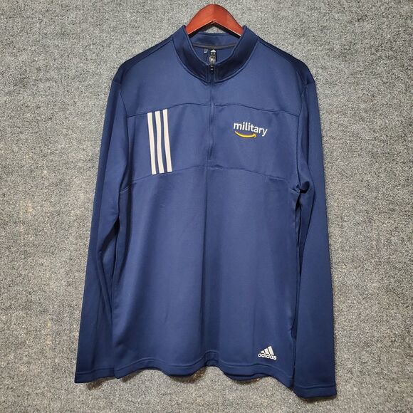 NEW Adidas 3-Stripes Double Knit Quarter-Zip Pullover Golf Top A482 Mens XL READ - Picture 1 of 11